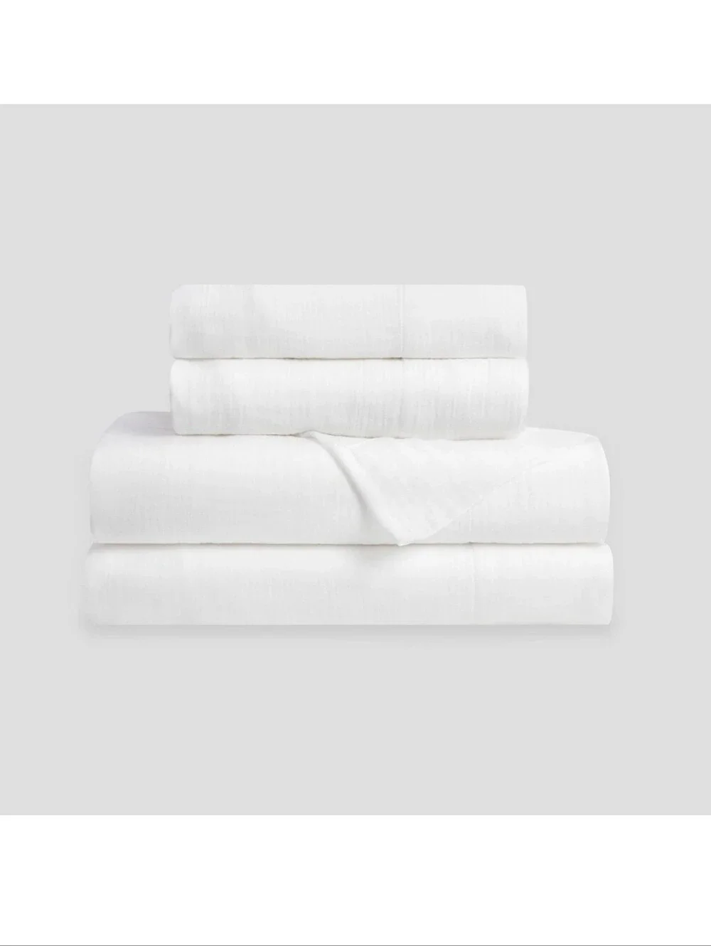 New!Calm Luxury White Queen Sheet Set Soft Breathable Gauze Bedding Cottagecore